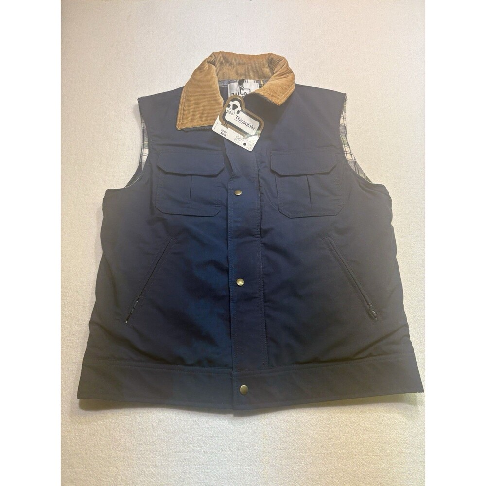 Vintage Woolrich Thinsulate Flannel Vest  Full Zip Insulated VTG USA-L